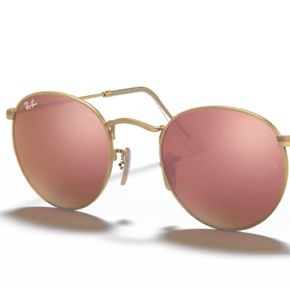 Ray-Ban RB3447 Round Metal Sunglasses – Gold Frame w/ Gold Mirrored Lenses